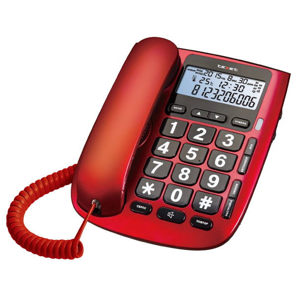 картинка Телефон проводной teXet TX-260 Red от магазина Одежда+